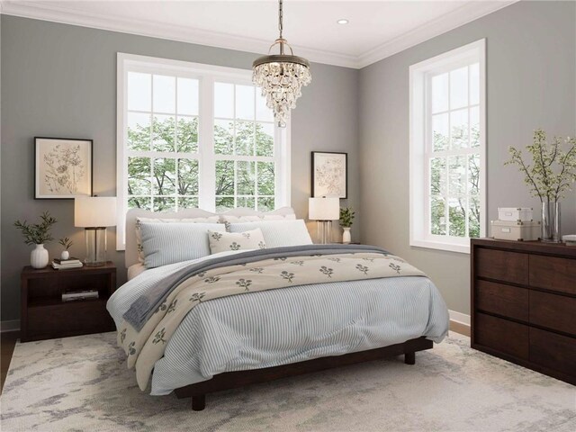 1438 Hastings Cres Corby, Unit Corby, South Fayette, PA 15017 - bedroom featuring a chandelier, ornamental molding, and baseboards