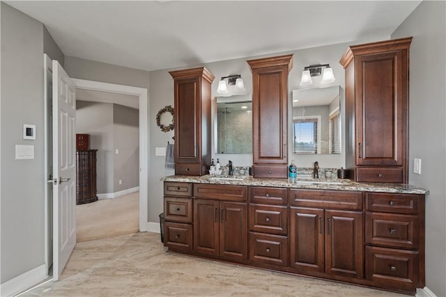 123 Windermere Ct, Peters Twp, PA 15317 - bathroom with double vanity and baseboards