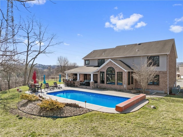 123 Windermere Ct, Peters Twp, PA 15317 - swimming pool featuring an outdoor hangout area, a patio, and central AC unit