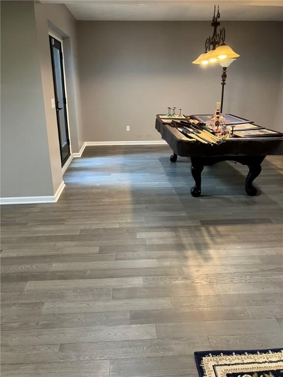 123 Windermere Ct, Peters Twp, PA 15317 - recreation room featuring wood finished floors, baseboards, and billiards table