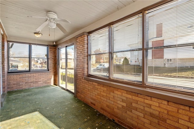 view of unfurnished sunroom