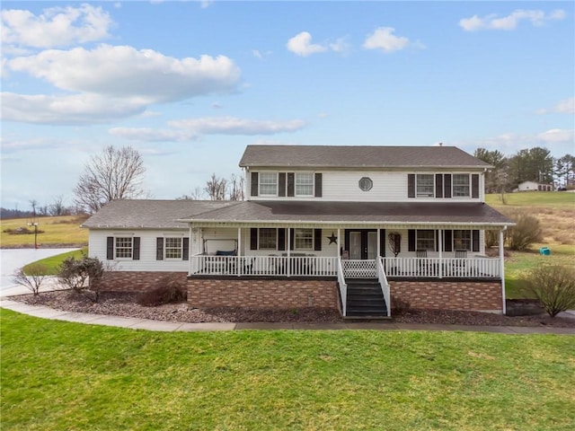 19 Misty Meadows Ln, Menallen Twp, PA 15401 - view of front of home with a front lawn and a porch
