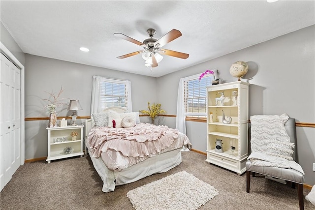 19 Misty Meadows Ln, Menallen Twp, PA 15401 - carpeted bedroom featuring a closet and a ceiling fan