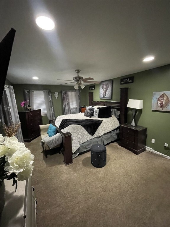 19 Misty Meadows Ln, Menallen Twp, PA 15401 - bedroom featuring carpet flooring, recessed lighting, and ceiling fan