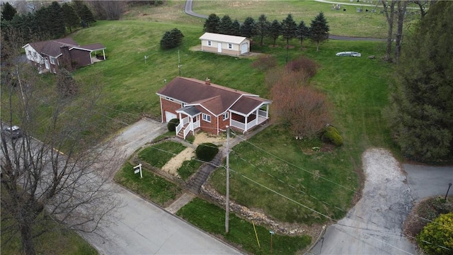 drone / aerial view featuring a rural view