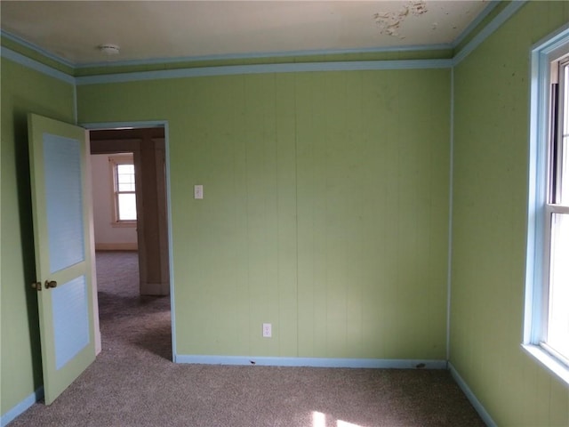 437 Shady Ave, Charleroi Boro, PA 15022 - unfurnished room with baseboards, ornamental molding, and carpet flooring