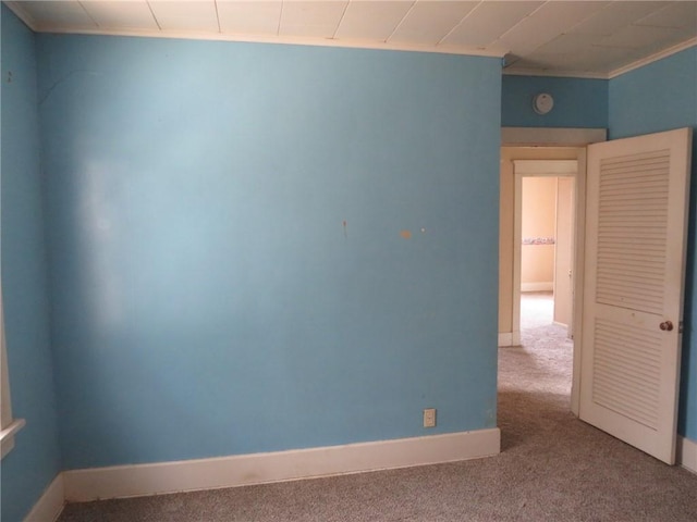 437 Shady Ave, Charleroi Boro, PA 15022 - spare room with baseboards, ornamental molding, and carpet floors