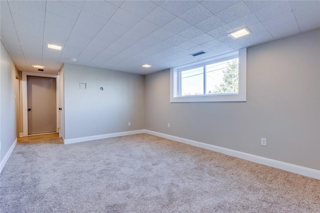 130 Castle, West Mifflin, PA 15122 - basement featuring baseboards, carpet floors, and visible vents