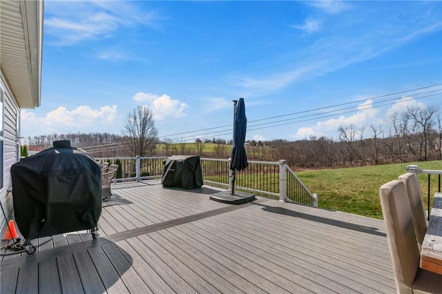 145 Brighton Ln, Adams Twp, PA 16046 - wooden terrace with area for grilling and a yard