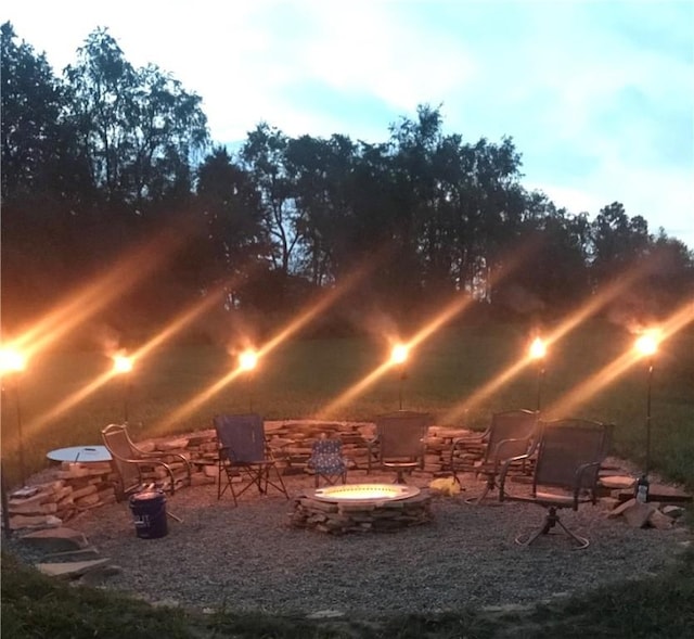 145 Brighton Ln, Adams Twp, PA 16046 - view of yard featuring an outdoor fire pit