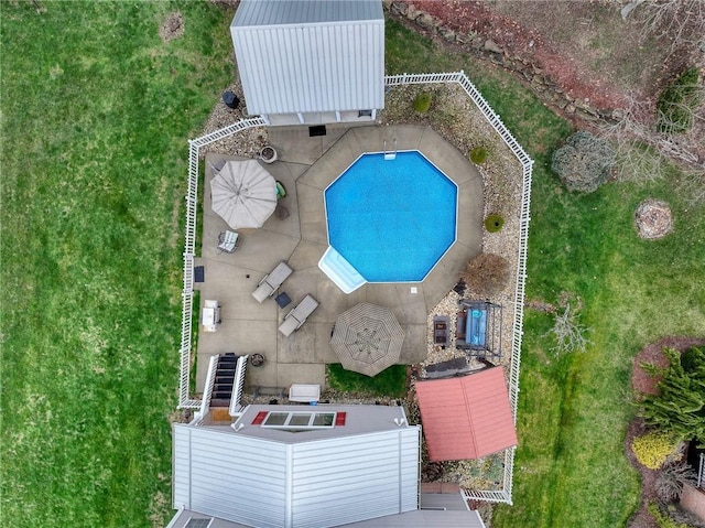 bird's eye view of a pool