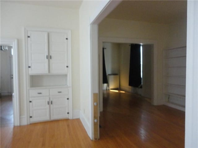 161 Ord St, Salisbury, PA 15558 - hallway featuring radiator heating unit and light wood-style floors