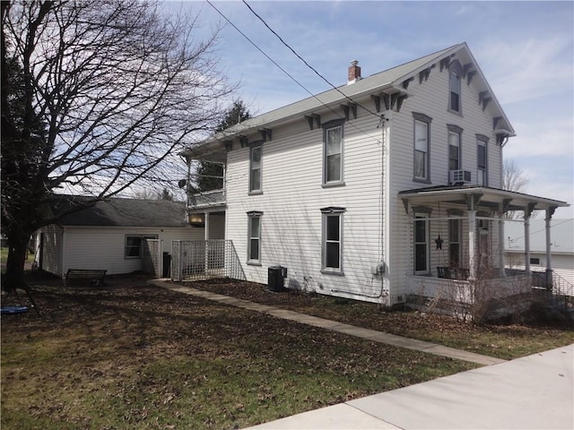 161 Ord St, Salisbury, PA 15558 - view of side of home with a chimney and a porch