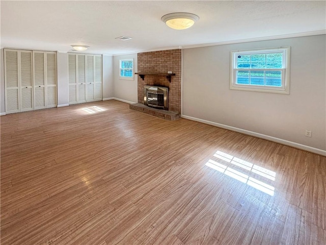 1248 Satellite Cir, Upper St Clair, PA 15241 - unfurnished living room featuring wood finished floors and a fireplace