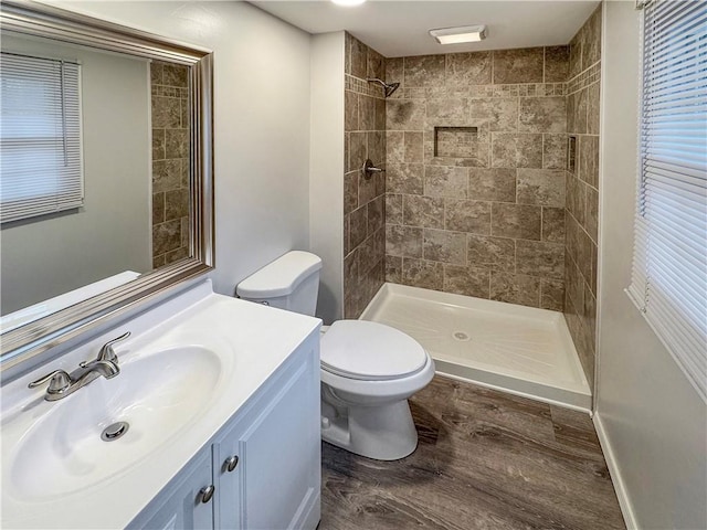 1248 Satellite Cir, Upper St Clair, PA 15241 - bathroom with wood finished floors, vanity, and a tile shower