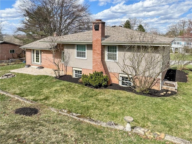 1248 Satellite Cir, Upper St Clair, PA 15241 - back of house with a chimney, brick siding, and roof with shingles