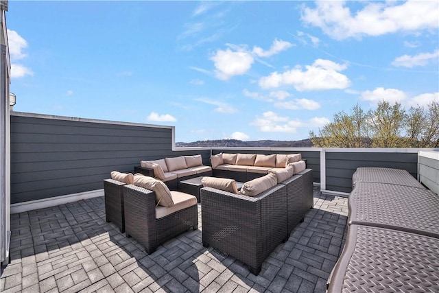 view of patio featuring an outdoor living space