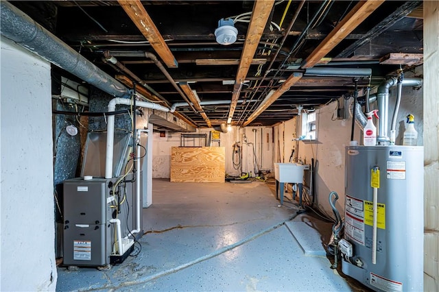 719 Zimmerman St, Jeannette, PA 15644 - below grade area featuring water heater and heating unit