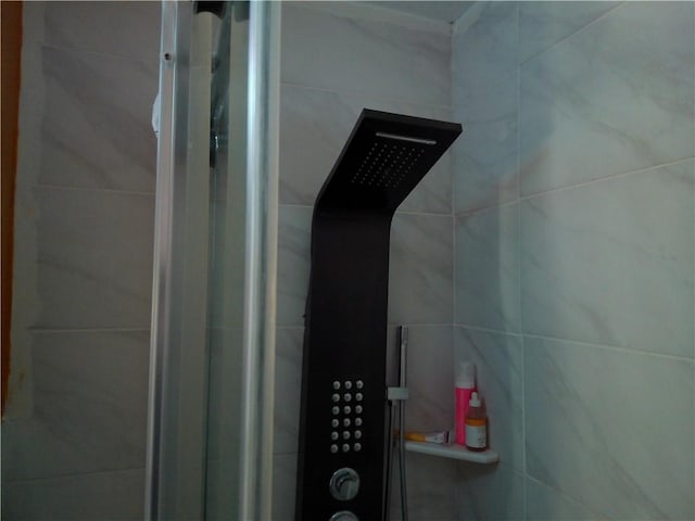 details featuring a shower stall