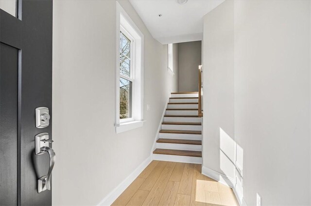 111 Quail Run Rd Unit 1, Peters Twp, PA 15367 - staircase with wood finished floors and baseboards