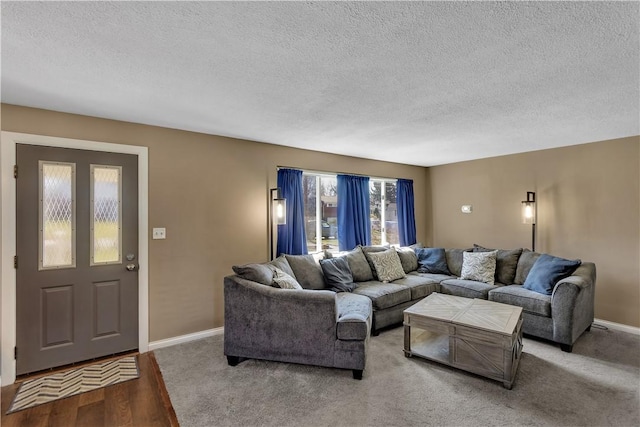 614 Tartan Dr, Monroeville, PA 15146 - living room featuring baseboards and a textured ceiling