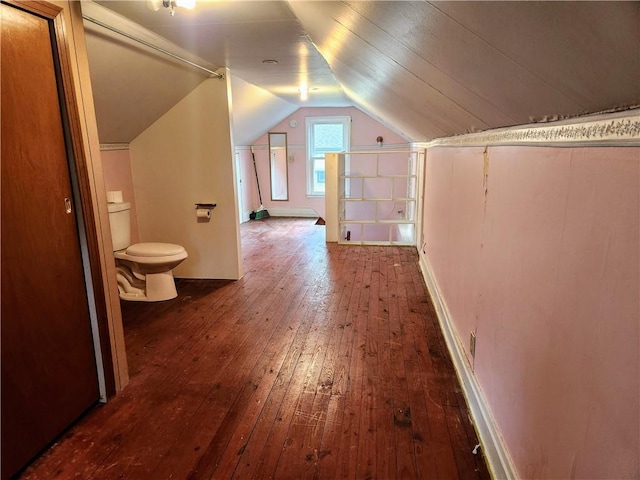 418 Pine Hill Rd, W Kittanning Boro, PA 16201 - interior space featuring wood-type flooring and vaulted ceiling