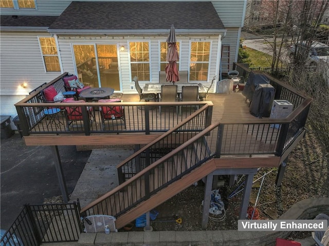 505 Luke Ct, Cranberry Twp, PA 16066 - deck with outdoor dining area and stairway