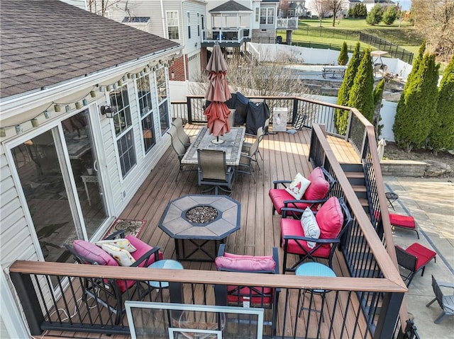 505 Luke Ct, Cranberry Twp, PA 16066 - deck with an outdoor fire pit and outdoor dining space