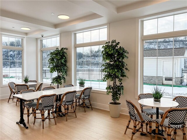1 1st St Unit 413, Oakmont, PA 15139 - dining room with baseboards, light wood-style floors, and plenty of natural light