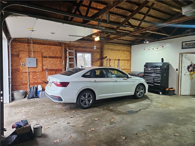 garage featuring electric panel
