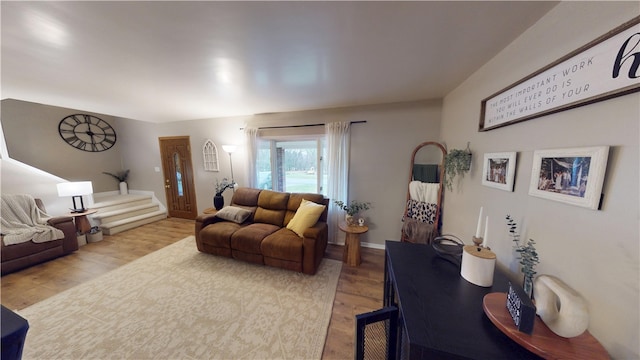 living room with light wood-style flooring