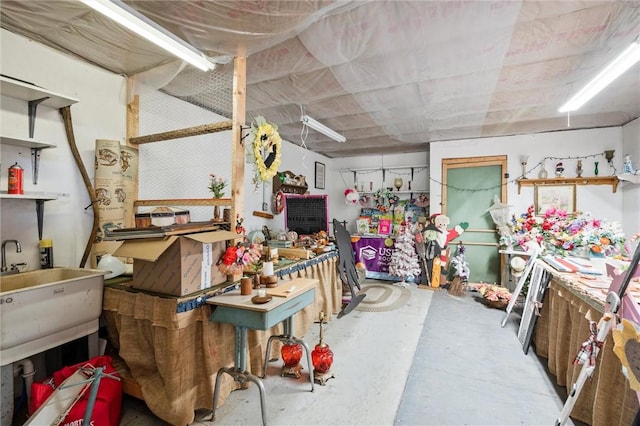 1677 Shady Plain Rd, Kiskiminetas Twp, PA 15613 - miscellaneous room featuring a workshop area and concrete floors