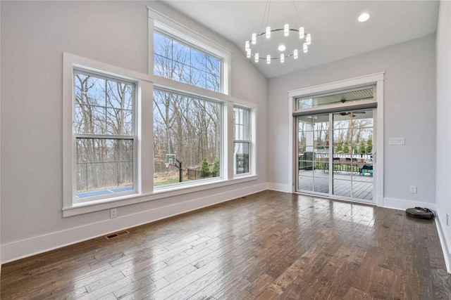 671 Chilliwack Ln, Marshall, PA 16046 - unfurnished dining area featuring plenty of natural light, visible vents, baseboards, and hardwood / wood-style floors