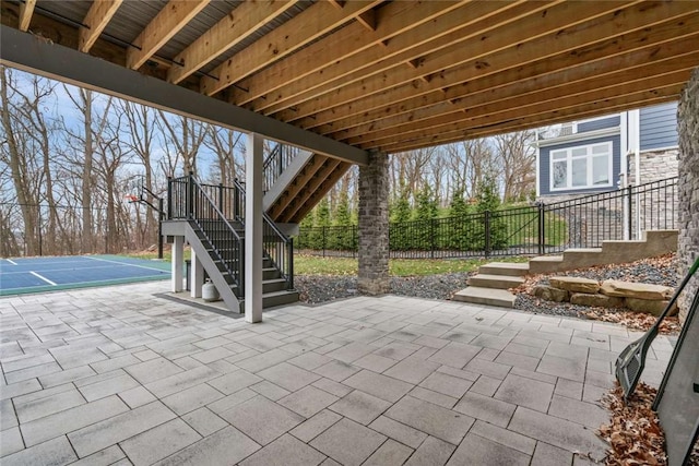 671 Chilliwack Ln, Marshall, PA 16046 - view of patio with basketball court, fence, and stairway