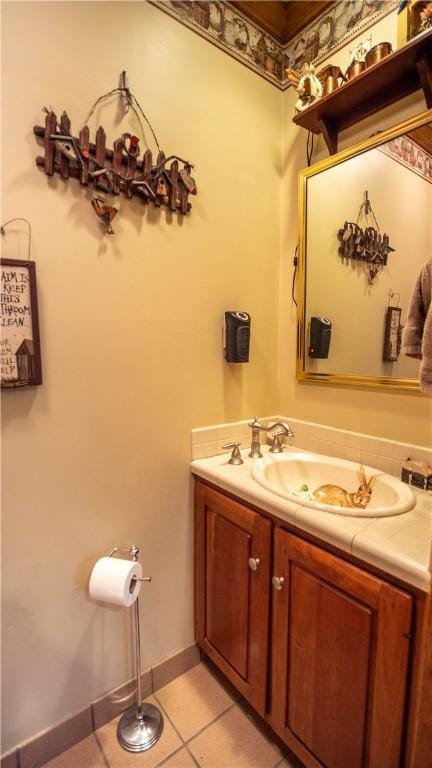 612 Freeport Rd, South Buffalo Twp, PA 16229 - bathroom with vanity, tile patterned floors, and baseboards