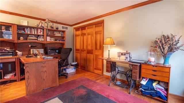 612 Freeport Rd, South Buffalo Twp, PA 16229 - home office with ornamental molding and wood finished floors