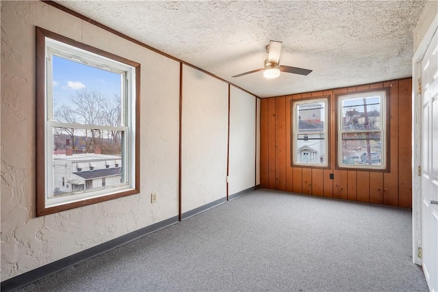 528 3rd St, Charleroi Boro, PA 15022 - empty room with a ceiling fan, a textured wall, light colored carpet, and a textured ceiling