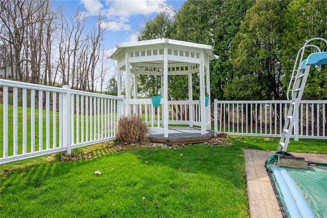 view of yard with fence
