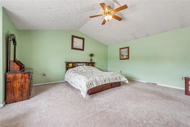 114 Adella Ct, Penn Twp Wml, PA 15644 - bedroom featuring carpet floors, baseboards, lofted ceiling, a textured ceiling, and ceiling fan