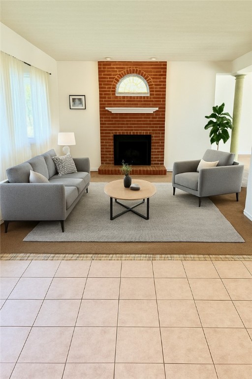 114 Adella Ct, Penn Twp Wml, PA 15644 - living area featuring a fireplace