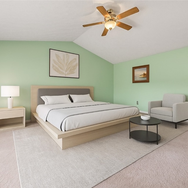 114 Adella Ct, Penn Twp Wml, PA 15644 - bedroom featuring carpet floors, vaulted ceiling, a ceiling fan, and baseboards