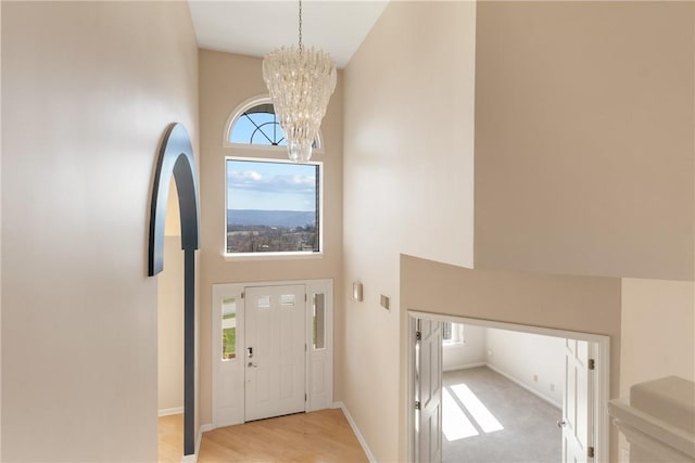 2036 Revere Dr, Connellsville, PA 15425 - foyer with a towering ceiling and a chandelier