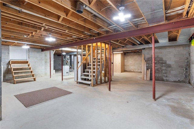2036 Revere Dr, Connellsville, PA 15425 - unfinished below grade area featuring stairway