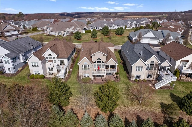 drone / aerial view with a residential view