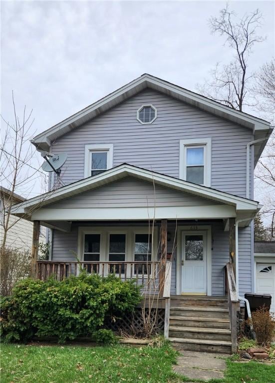 613 Terrace Ave, Grove City Boro, PA 16127 - american foursquare style home featuring a garage and a porch