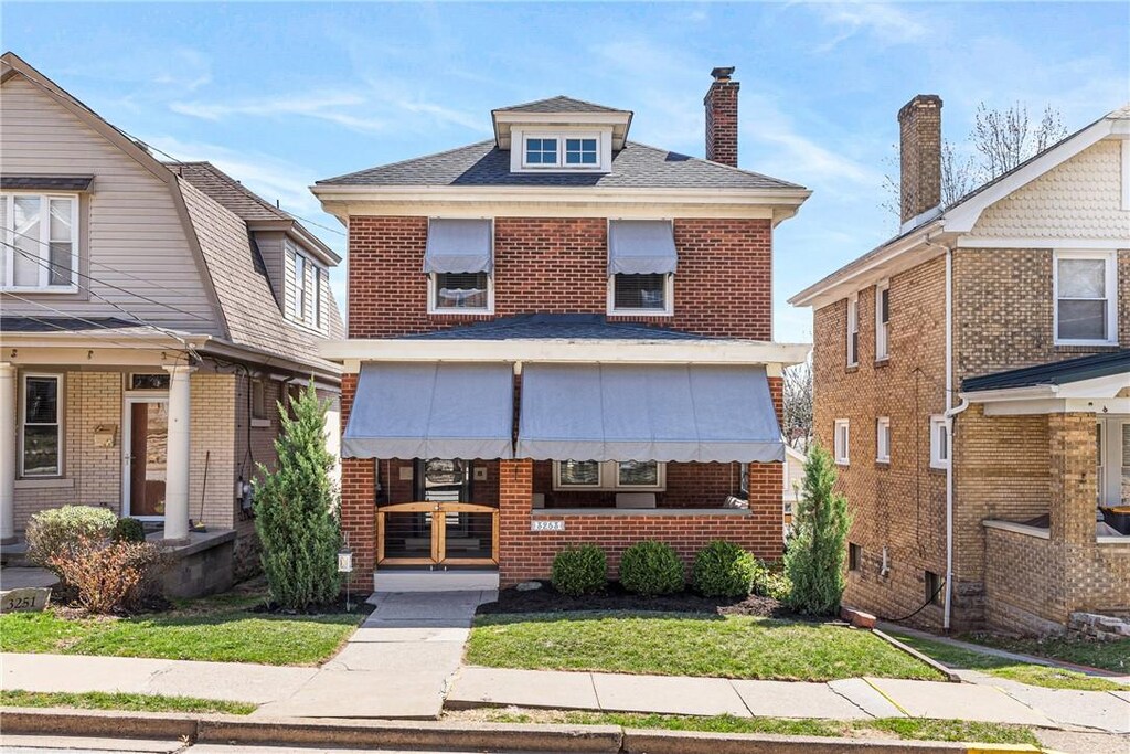 3253 Beacon Hill Ave, Dormont, PA 15216 - traditional style home with a chimney, a shingled roof, and brick siding