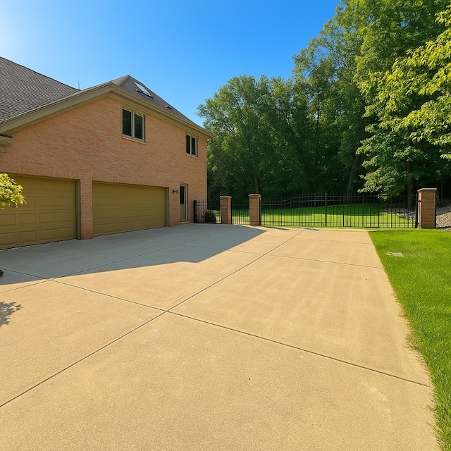 128 Crystal Springs Dr, Cranberry Twp, PA 16066 - view of side of property with concrete driveway, a garage, and brick siding