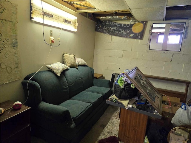 104 Forrest St, Petrolia, PA 16050 - basement with a paneled ceiling