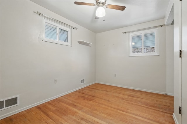 130 Shiela Dr, Green Tree, PA 15220 - unfurnished room with light wood-style floors, baseboards, a ceiling fan, and plenty of natural light