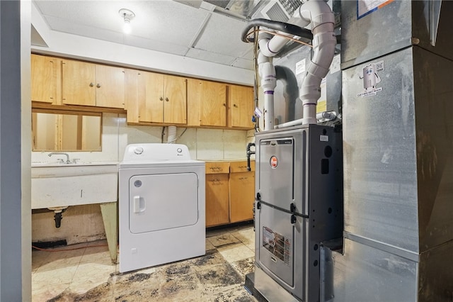 130 Shiela Dr, Green Tree, PA 15220 - washroom with washer / dryer and heating unit